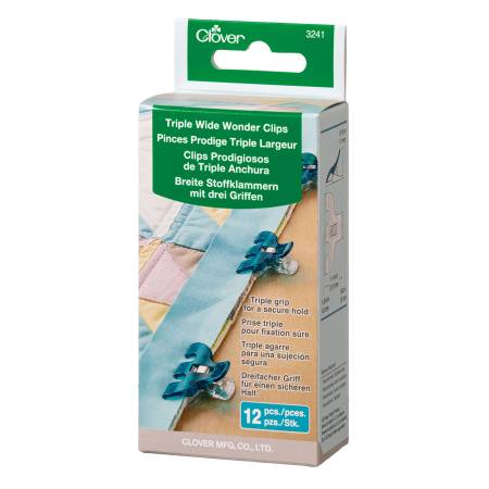 CLOVER Triple Wide Wonder Clips 12pc (37250