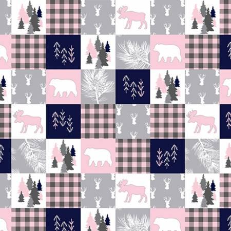 Cabin Quilt Cuddle Blush 60" (25710)