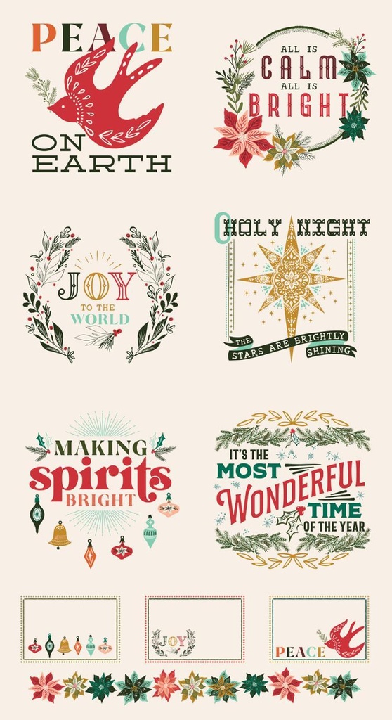 Cheer Merriment Panel Natural 45530 11 Moda #32