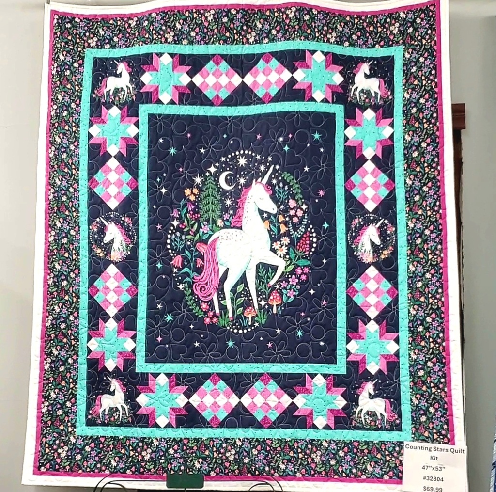 Counting Stars Quilt Kit 81"x87" - Unicorn Dreams