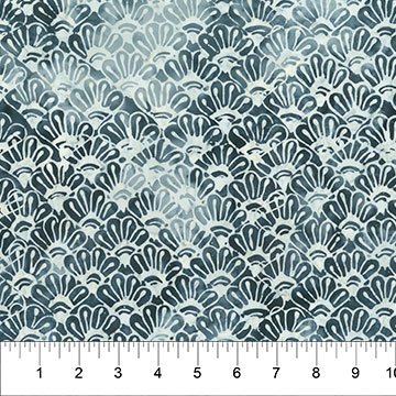Garden Spirit - Batik Floral Fan Gray (24072)