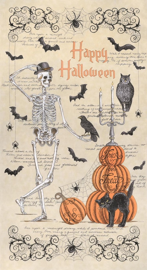 Ghostly Greetings Parchment 56040 11 Moda Panel #77 (31003)