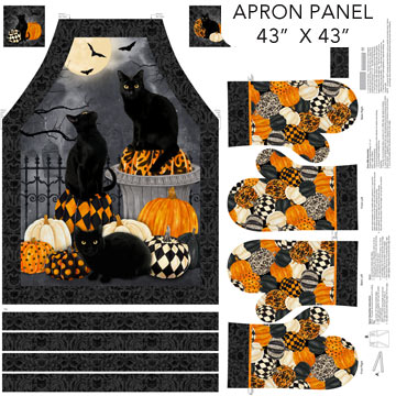[33343] Hallow's Eve - Apron  & Oven Mitt panel