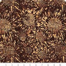 [34093] Heartland - Batik Sunflowers Walnut Brown (34093)