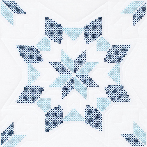 [33908] Jack Dempsey Stamped White Quilt Blocks 18"X18" 6/Pkg-Interlocking XX Western St. (33908)