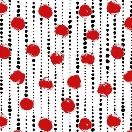 [27155] Moraccan Red White Gradient Dotted Stripe (27155)