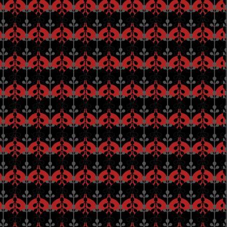 [27157] Moroccan Red Black/Red Abstract Floral (27157)