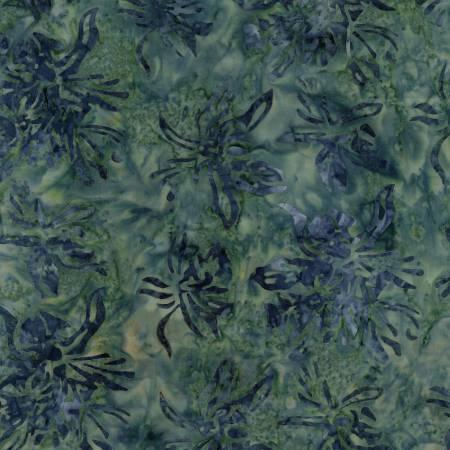 [30958] Ocean Faded Tropical Flowers Batik (30958)