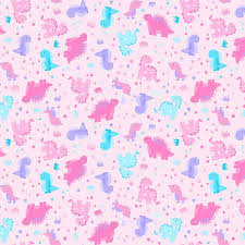 [34282] Pink Dinosaurs Flannel (34282)