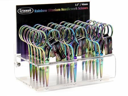[31182] Rainbow Titanium  Embroidery Scissors Display