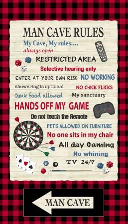 [27768] Red Man Cave Rules Panel 24in x 42in #15
