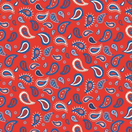 [30537] Red White And Bang Paisley Red (30537)