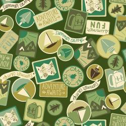 [28202] RJ1603-MO3 Camping Crew - Patches - Moss Fabric (28202)