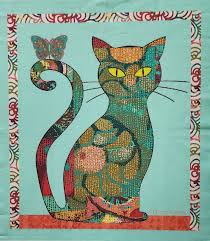 [34270] Serious Whimsey - Green Cat Block 18"x21" (34270)#10