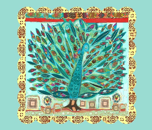 [34261] Serious Whimsey - Peacock Block 18"x18" (34261) #24