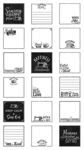[29489] SEWING IS MY HAPPY PLACE Label Panel 24218- 10 #114