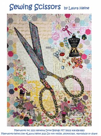 [33243] Sewing Scissors Collage Pattern by Laura Heine (33243)