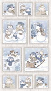 [34007] Snow Much Fun light blue multi panel #92