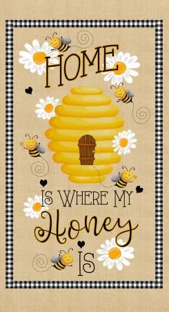 [31853] Beige Bee Hive Sweet Home Panel #50