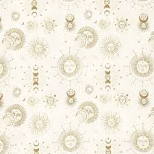 [31790] The Sun the Moon and the Stars! Astrology Toile Cream (31790)
