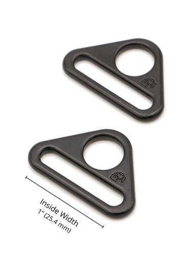 [34125] byAnnie Triangle Ring Flat 1in Black Metal Set of Two(34125)
