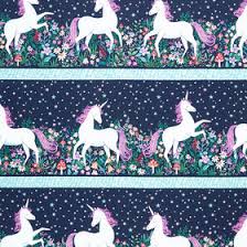 [32793] Unicorn Dreams 26849-98 Charcoal Border Stripe (32793)