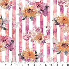 [32868] Vivian White Multi Floral Stripe (32868)