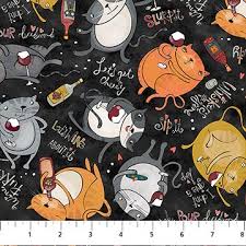 [33200] Whiskers & Wine Cats Black (33200)
