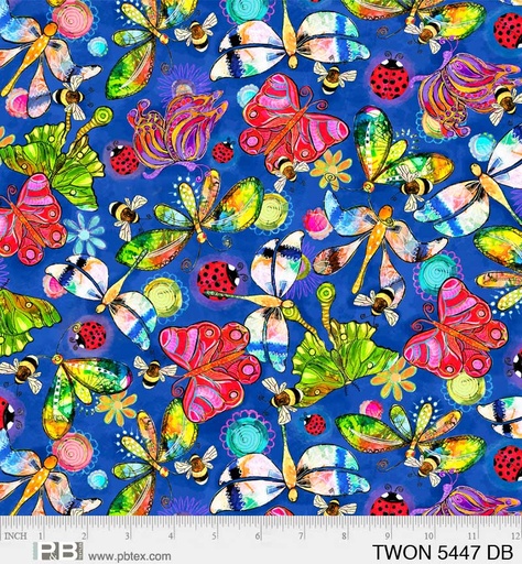 [34475] Tiny Wonders allover critters blue (34475)
