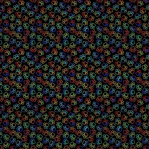 [34658] Live Love Meow - RAINBOW CAT PAW PRINTS (34658)