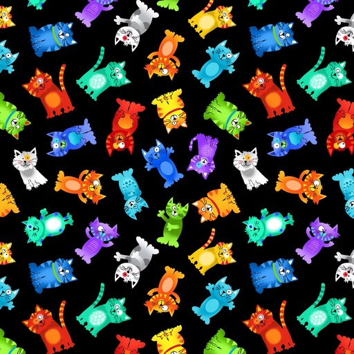 [34661] Live Love Meow - TOSSED RAINBOW CATS (34661)