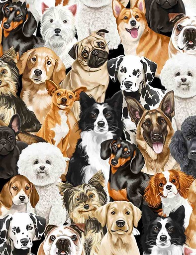 [34662] Happiness has Paws - PACKED REALISTIC DOGS (34662)