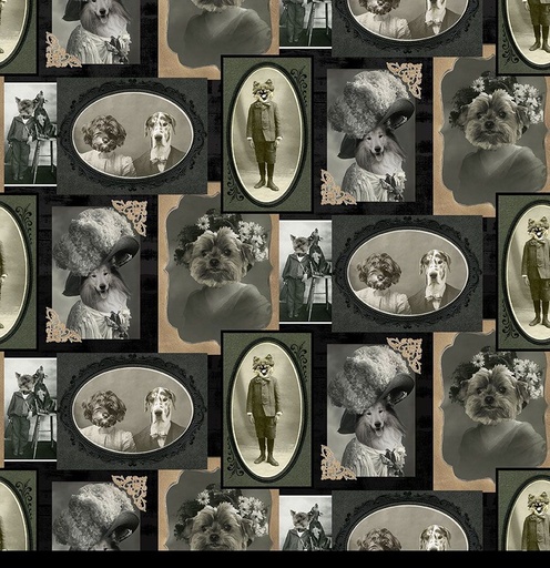 [34665] Happiness has Paws - DOG VINTAGE PORTRAIT (34665)