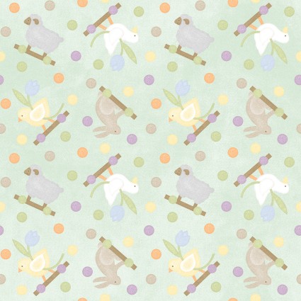 [35043] Little Chicks Flannel - Green (35043)