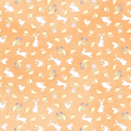 [35048] Little Chicks Flannel -Orange (35048)