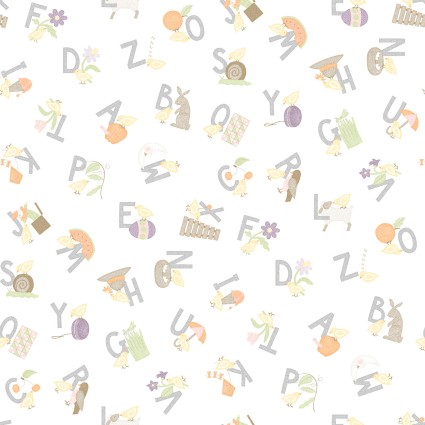 [35053] Little Chicks Flannel - White (35053)