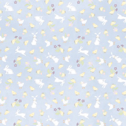 [35055] Little Chicks Flannel -Blue (35055)