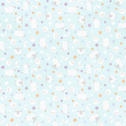 [35058] Little Chicks Flannel - Aqua (35058)