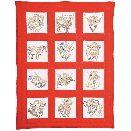 [35298] Highland Cows Theme Quilt Blocks 9x9 (35298)