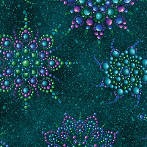 [35399] On Dragonfly Wings - Beaded Medallion Dark Teal (35399)