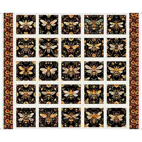 [35874] ALL THE BUZZ   BEE PICTURE PATCHES Panel 30947-X (35874)