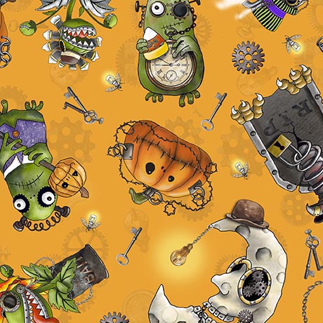 [36282] Steampunk Halloween 3 Character Toss Orange (36282)