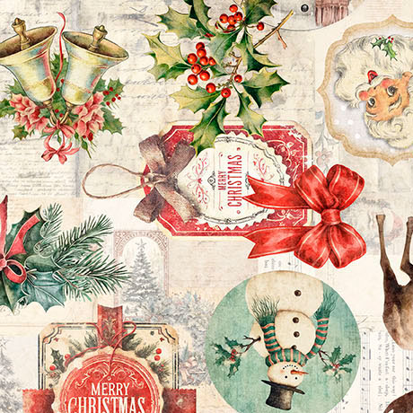 [36450] HOLLY JOLLY CHISTMAS COLLAGE 108" Wide (36450)