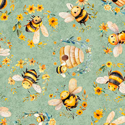 [36859] BUZZ, BUZZ, BUZZ - BEES & BEEHIVES SAGE 2600-31701-H (36859)