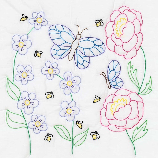 [36954] Jack Dempsey Flowers & Butterflies 18" Quilt Blocks #732-790 (36954)