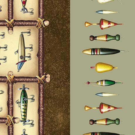 [36998] The Lure of Fishing Border Panel - Brown 2600-32123-HA (36998)