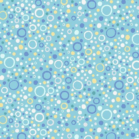 [37025] QT Fabrics Little Squirt Flannel Bubbles Turquoise (37025)
