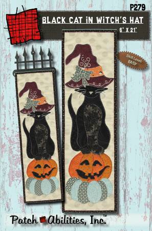 [37048] Black Cat in Witch's Hat 6" x 21" (37048)