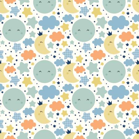[37144] Love You to the Moon Flannel Nighttime Multi Blue/Yellow F18270 (37144)