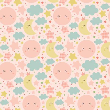 [37146] Love You to the Moon Flannel Nighttime Blush F18270 (37146)